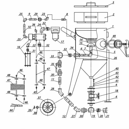 Blast Razor Z-200 RCS Strahlkessel Ersatzteile